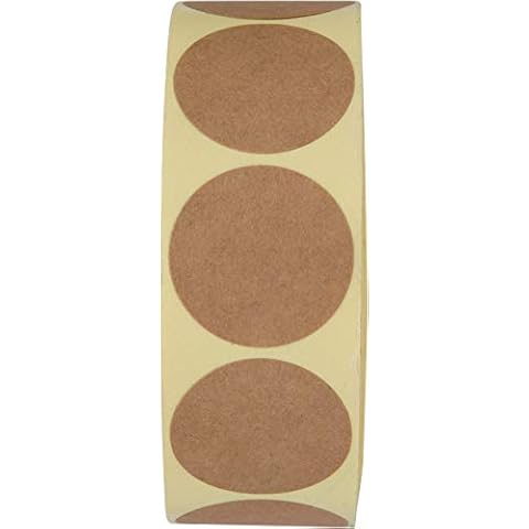 Camp Galaxy 1 Inch Natural Brown Kraft Stickers (1000 Total) - Round Blank Stickers for Store Owners, Crafts, Organizing, Jar and Canning Labels, Price Tags Cover