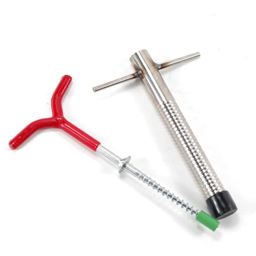 Kit d'ancrage à glace, Perceuse à glace manuelle avec 4 clous filetés pour abri de pêche, Ensemble d'outils pour la pêche sur glace et le camping dans la nature sauvage