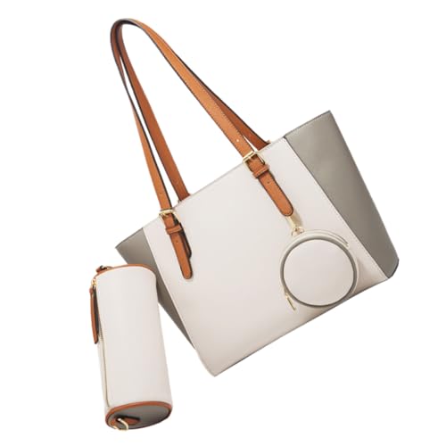 Operitacx Bolso de Dama de Moda Blanco para Mujer Bolso de Mano Ligero con Gran Capacidad Práctico para Viajes y Uso Diario Cierre de Cremallera Seguro