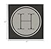 Stupell Industries Modern H Initial Circular Elevator Key Shape, Designed by Ziwei Li Black Framed Wall Art, 24 x 24, Grey