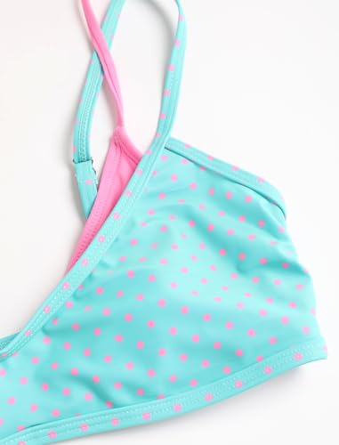 Image of ZAFUL Women's Polka Dot Bikini Set Double Layer Halter Swimsuit Colorblock Side Tie 2 Piece Bathing Suit