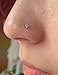 Cisyozi 20G Gold Nose Rings Stud Piercing Jewelry Women 20 Gauge Stainless Surgical Steel Star Heart Square CZ L Shaped Nose Studs Diamond 14K Hypoallergenic Nostril Rings Piercing Jewelry Men