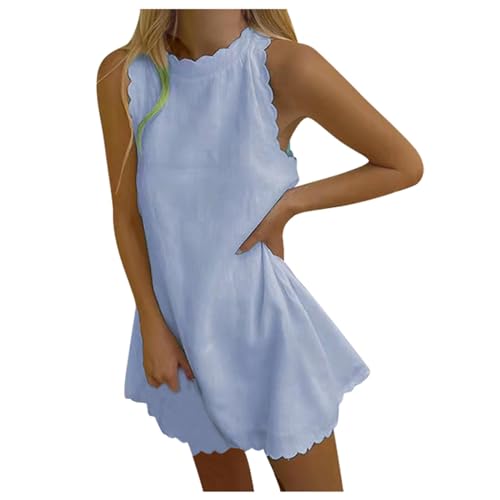 Robe d'ete sans manches legere pour femme vetement de plage decontracte et imprime