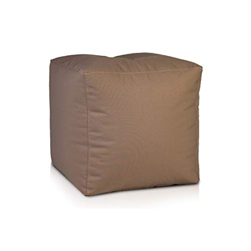 Ecopuf Cube - Sitzhocker Hocker Polyestergewebe Outdoor 100% Wasserdicht für außen und innen Sitzbox Würfel Pouf Ottomane Fußbank Zwei Größen erhältlich 50x50 cm - Faber Turteltaube M7 Cover