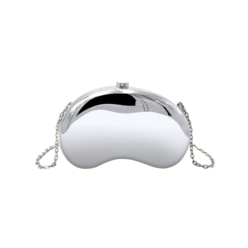 Image of Shiny Metallic Acrylic Clutch Purses For Women Wedding Handbag Evening Clutch Shell Purse