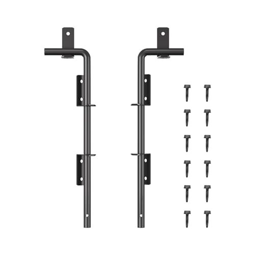 Image of 18 inch Gate Drop Rod, Cane Bolt- Easy to Install, Premium Black Plastic Spraying - Secure and Durable - Ideal for Wood, Vinyl, and Garden Gates - Corrosion Resistant(rod-18-2)