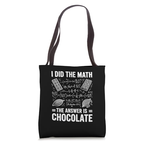 Bolso tote con frase divertida sobre chocolate y matemáticas miniatura 1