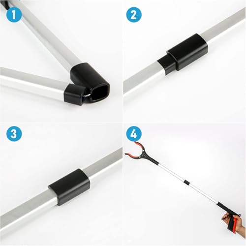 Image of Foldable Reacher Grabber Tool With Magnet Lightweight Long Arm Pickup Tool Litter Picker, Trash Grabber, Claw Extender For Elderly & Disabled Long Stick.