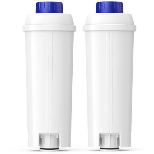 DLSC002 Water Filter Replacement Compatible With Delonghi Coffee Machine Filter Activated Carbon Softener For De'longhi Magnifica evo, Dinamica, Eletta, ECAM, ESAM, ETAM, Bco410/420, Ec680/800, 2 Pack
