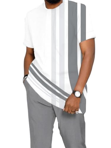 Kubsid Men Two Piece Outfits Casual Summer Short Sleeve Long