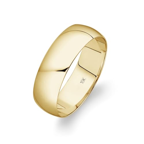 Oxford Ivy 10K Yellow Gold 6mm Low Domed Wedding Band Classic Fit Size 9