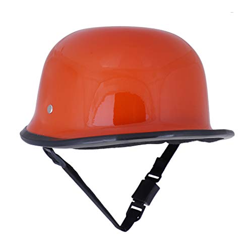 Image of Sage Square German Retro Style World War Inspire Half Helmet (Orange Glossy) (Large) (Non-Motorized)