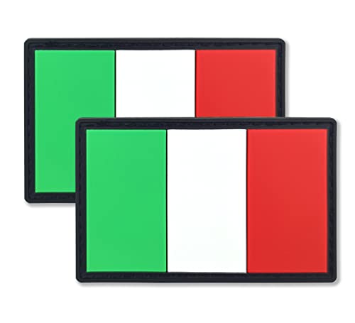 QQSD 2 Stück Italien Patch Taktische italienische Flagge für Rucksack Kappe Militär Uniform, Klettverschlüsse PVC Tactical Emblem Patch QQSD 2 Stück Italien Patch Taktische italienische Flagge für Rucksack Kappe Militär Uniform, Klettverschlüsse PVC Tactical Emblem Patch