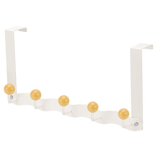 Kssvzz Porte Manteau pour Porte Renforcé - Cintre de Porte Robustre avec 5 Crochets pour Vêtements, Manteaux, Chapeaux, Sacs, Serviettes et Parapluies (Blanc)