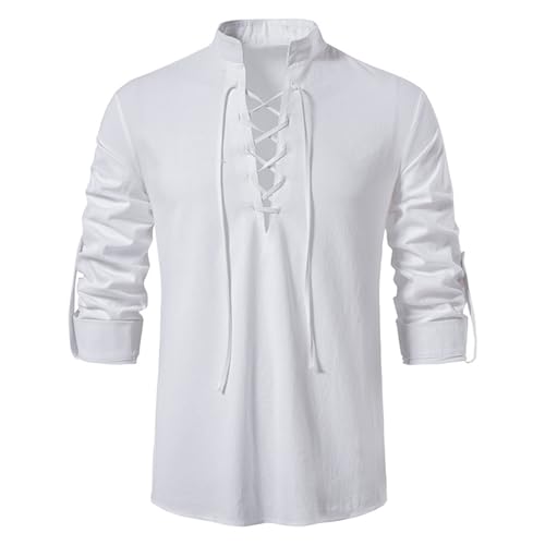 Style viking rétro pour cette chemise homme à lacets de qualité