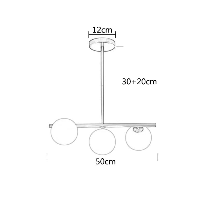 Suspension table à manger en laiton et boules de verre design chic - 2
