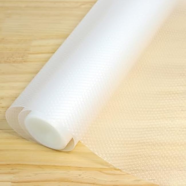 Shelf Liner for Kitchen Cabinets 20 Inch Wide X 20 Ft Non Adhesive Cabinet Drawer Liners Non Slip Waterproof Strong Grip Clear Closet Pantry Shelf Liner Cupboard Refrigerator Bathroom Drawer Mat