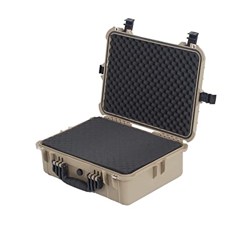 Image of MEIJIA All Weather IP67 Waterproof Hard Camera Case,Hard Protective Case,Hard Case with Customizable Foam,Fit Use of Drones,Camera,Equipments,Pistols(Desert Tan,19.78x15.77x7.41inches)