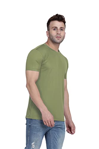 Image of TQH Men Dri Fit Polyester Half Sleeve Round Neck Multicolor t Shirts - Combo Set of 2
