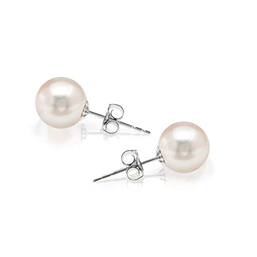 PAVOI Handpicked AAA+ 14K Gold Round White Freshwater Cultured Pearl Earrings | Pearl Earrings for Women3