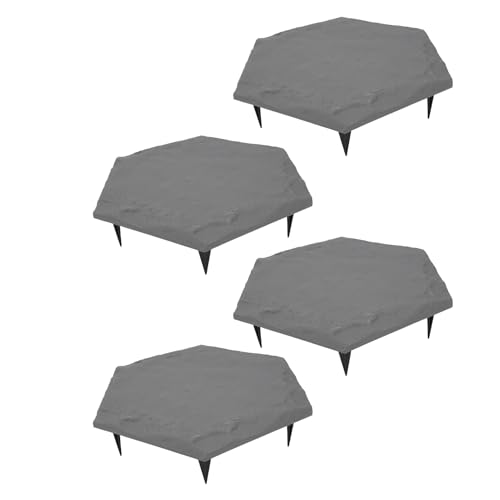 ciciglow 4 Piedras de Paso, Polipropileno para Exteriores con 6 Estacas de Suelo, Decoración de Pasarela de Jardín para Caminos Al Aire Libre, Césped, Patio o Adoquines de Caminos de