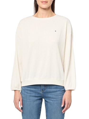 Image of Tommy Hilfiger Women's Waffle Long Sleeve Lurex Knit Sportswear Top
