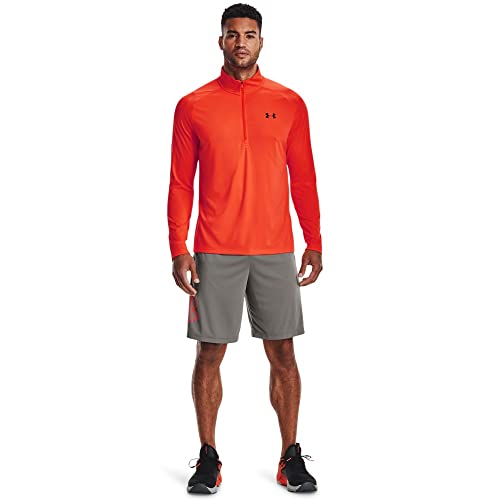 Image of Under Armour Men's Tech Graphic 10 inch Shorts, Concrete (066) /Phoenix Fire, 3X-Large