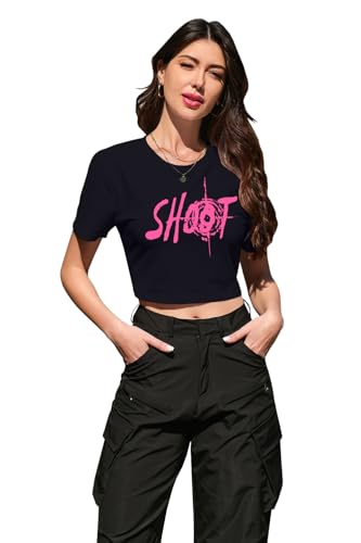 Image of Betusline Girls & Women Basic Summer Short Sleeve Slim Fit T-Shirts Soft Crewneck Crop Y2k Tee Cute Gym Fashion Clothes