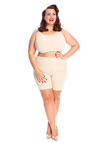 Braguitas Tipo Short, Anti Rozaduras, Tallas Grandes - No se suben - Evitan el roce de los Muslos (58/64, Beige)