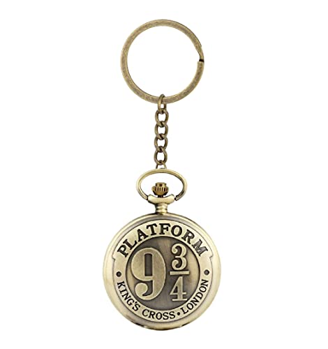 Image of AUGEN Premium Pocket Watch Metal Keychain Retro Vintage for Gifting With Key Ring Anti-Rust (Pack Of 1)