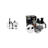 Braun MultiQuick 9 MQ 9047X Stabmixer – Pürierstab mit abnehmbarem edelstahl Mixfuß, inkl. 5-teiliges Zubehör Set, 1000Watt, schwarz & Küchenmaschinen Aufsatz MQ 70 - Stabmixer Zubehör, 1,5l, schwarz