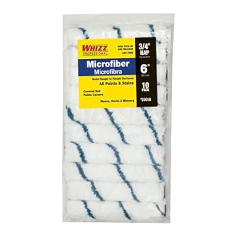 WHIZZ 25618 Microfiber Mini Roller, 6" X 3/4", 10/Pack Cover
