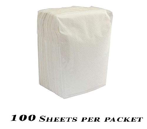 Image of Double Side L-Fold Table Top Tissue Paper Napkin (Only Tissue Refill) (1000 Pcs)(L Fold Tissue Refill - 10 PACKET)