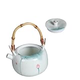 Théière : la poignée en bambou, au style simple et élégant, est à la fois isolante et résistante aux brûlures. esthétique et pratique, cette théière est idéale pour la maison