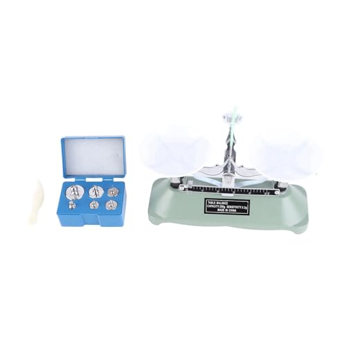 Fafeicy - 200g Precision Lab Mechanical Balance Scale Kit, Lab Tray Balance with Weights and Tweezers Chemical Physics Laboratory Teaching Tool