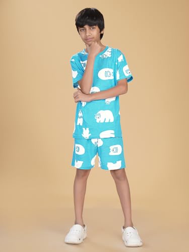 Image of Boys Halfsleeves Cotton Solid /Printed T-Shirt & Shorts Summer Co-ord Set /Clothing Set /Casual wear
