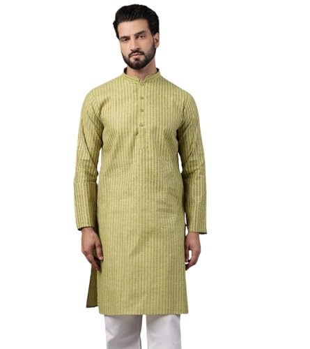 Image of SOJANYA (Since 1958 Men's Pure Cotton Striped Long Kurta