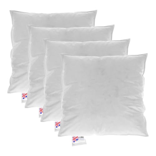 HOMESCAPES Coussin de garnissage en Duvet et Plumes d’oie et Coton, Coussin à recouvrir 45x45 cm – Lot de 4