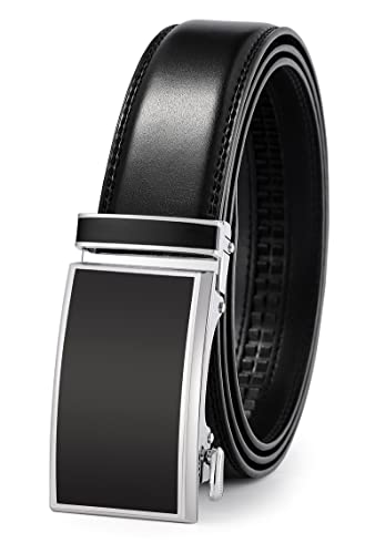 Image of Lingli Men's Belt,Ratchet Dress Belt with Automatic Buckle Brown /Black-Trim to Fit-35mm wide