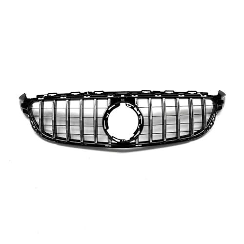 グリル、 フロントバンパーグリル メルセデスベンツ W205 C63 C63S AMG 2019 2020 2021 アップグレード GT Rスタイル レーシンググリルに適合(Silver)