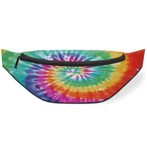 Tie Dye Fanny Pack for Women Men Waist Pack Crossbody Bag with Adjustable Belt for Travel Hiking Running Cycling Festivals