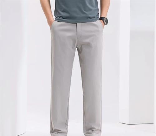 Mens Korean Style Casual Straight Suit Pants High Waisted Lightweight Office Work Trousers3