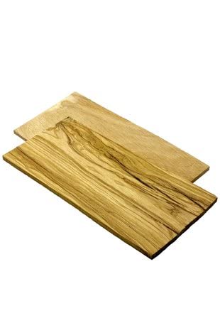 Smokey Olive Wood grilling planks made out of olive wood for tapas/snacks for BBQs. 2 units, Large size. V-02-220MM