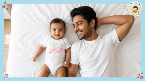 Image of Lillypupp Cotton Body Suit For New Born Baby Boy Girl Made To Express Love For Fathers /Daddies. Half Sleeves Romper Bodysuit Clothes For Infant Toddler Boys Girls.