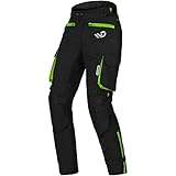 WD Motorsports Florida Pants, All-Season Textile Motorcycle Pants, Waterproof & CE Armored, Air Vent Zippers, Lightweight & Breathable, Dual Sport Biker Pants (Yellow, Small)