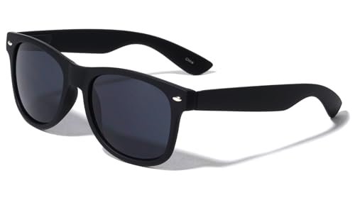 Dweebzilla Black Soft Rubber Coat Frame Classic Square Sunglasses w/Super Dark Lenses