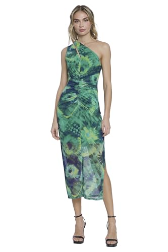 Image of Donna Morgan Women's One-Shoulder Keyhole Midi Dress for Women | Formal & Cocktail Dresses for Women