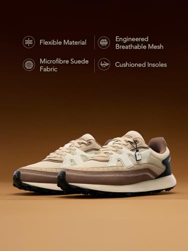 The Souled Store Milano: Women and Girls Low Top Sneakers Retro Trainer Microfiber Suede and Engineered Mesh Cushioned Insole Retro Sole Lace Up Lightweight Breathable - Image 4