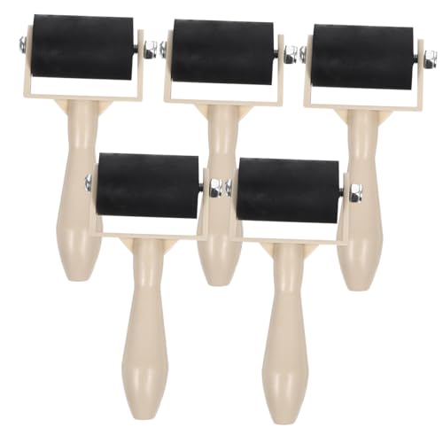 LALAFINA 5 Pack Printmaking Brayers Class Set Kids for Crafts Printmaking Classroom Plastic Stamping Tool