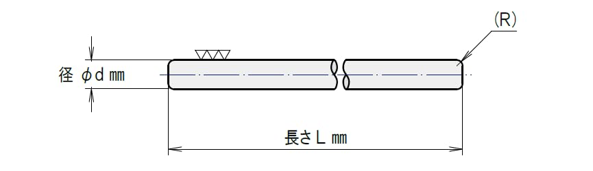 Technical drawing of the shaft showing length L and diameter φd with tolerance markings.